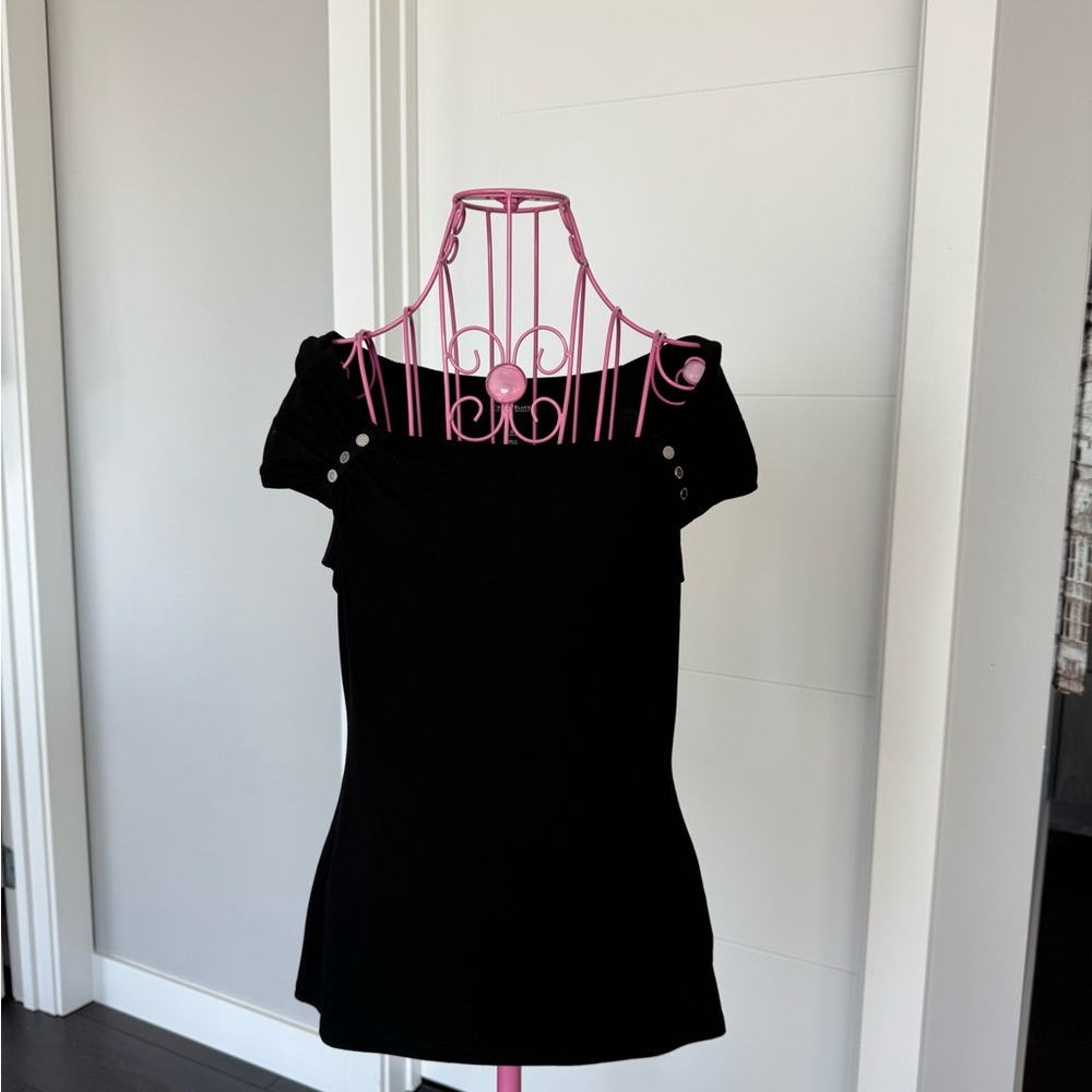 White House Black Market Black Off-Shoulder Blouse